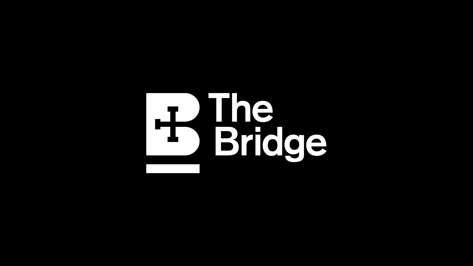 the bridge logo design on black